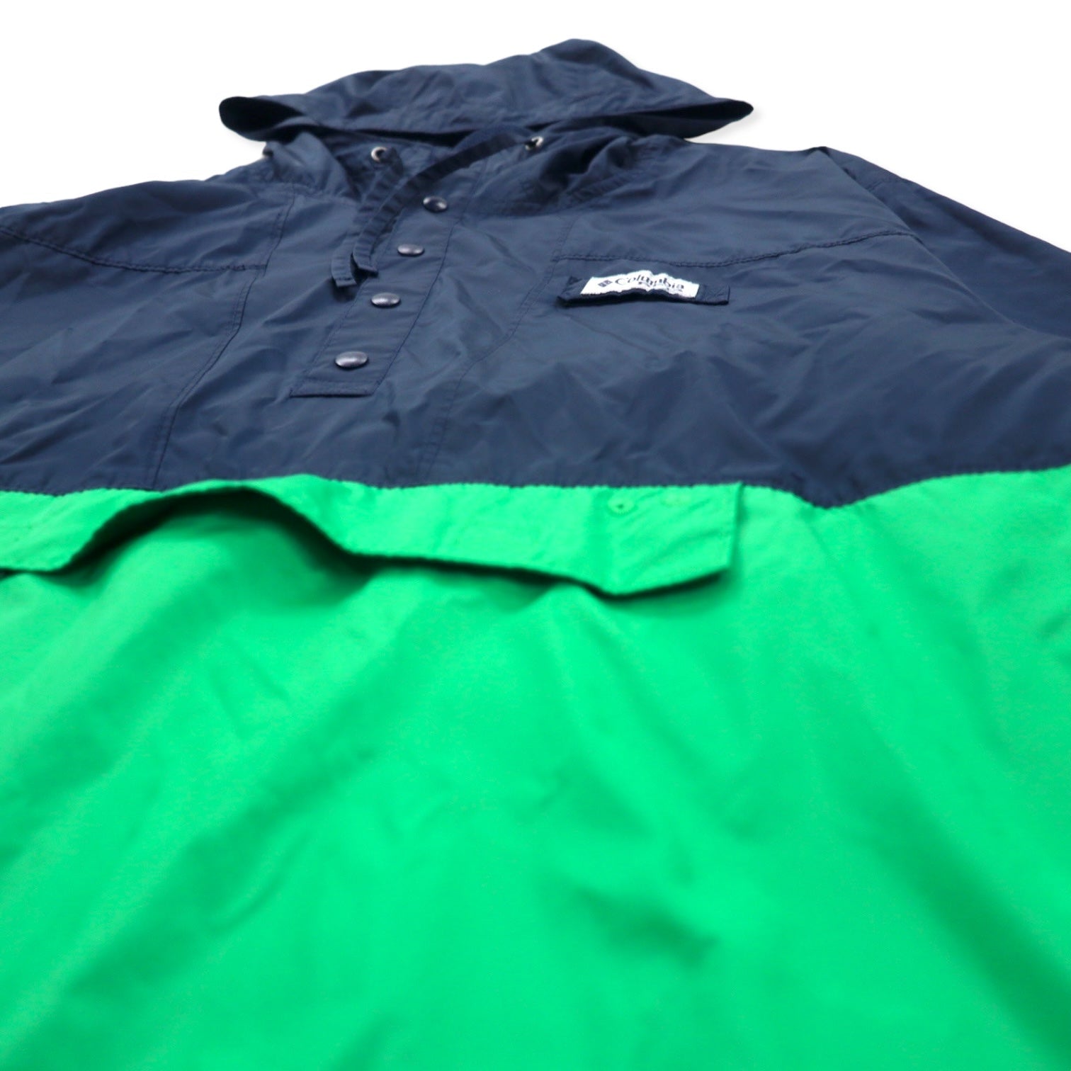 Columbia PFG Anorak con mezza cerniera, taglia L, blu navy e verde, bicolore, poliestere, XM0541