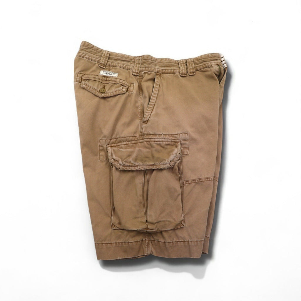 Polo by Ralph Lauren anni '90, pantaloncini cargo larghi Polo Chino, taglia L, beige, cotone, lunghezza sotto il ginocchio