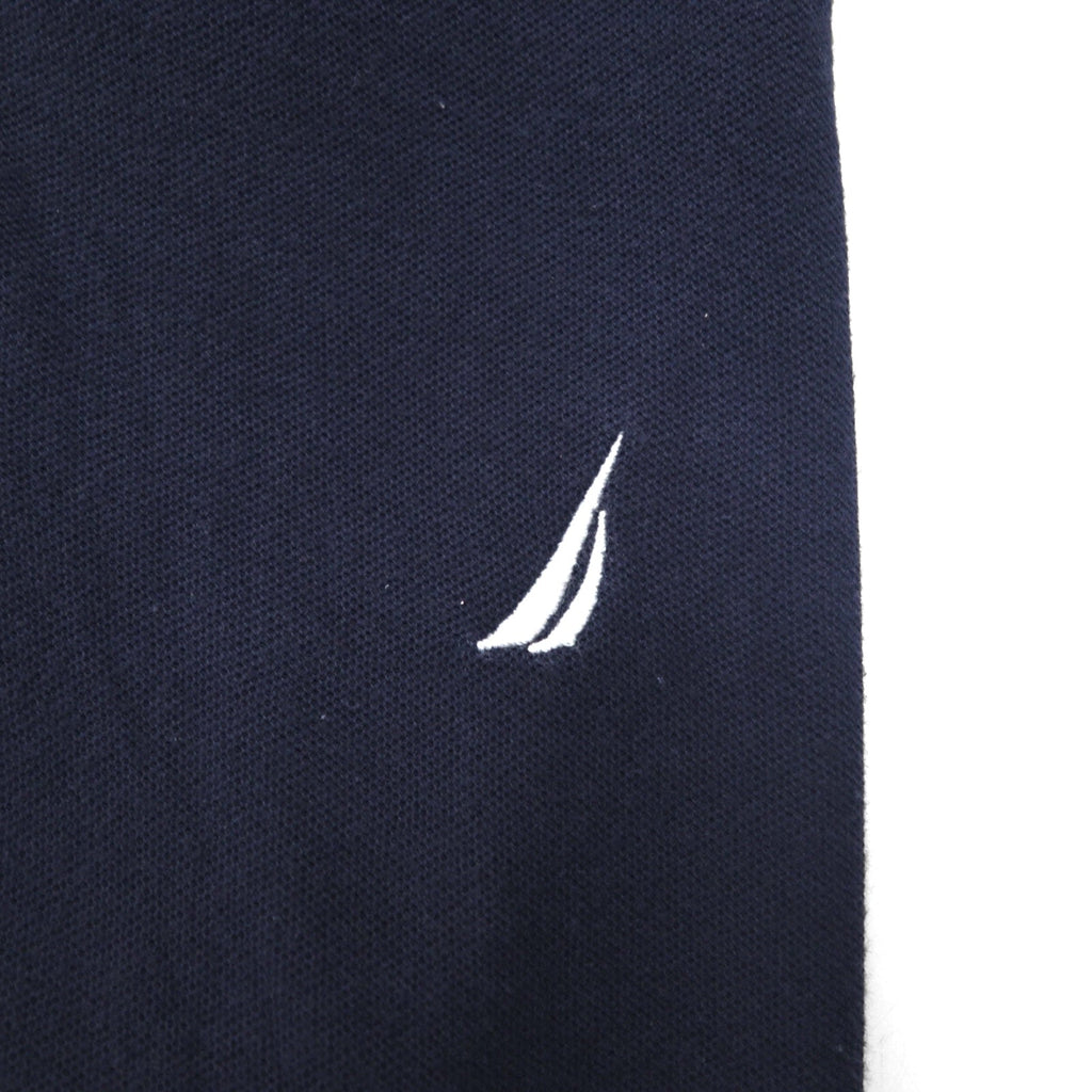 NAUTICA ポロシャツ XL ネイビー コットン 鹿の子 ワンポイントロゴ刺繍
