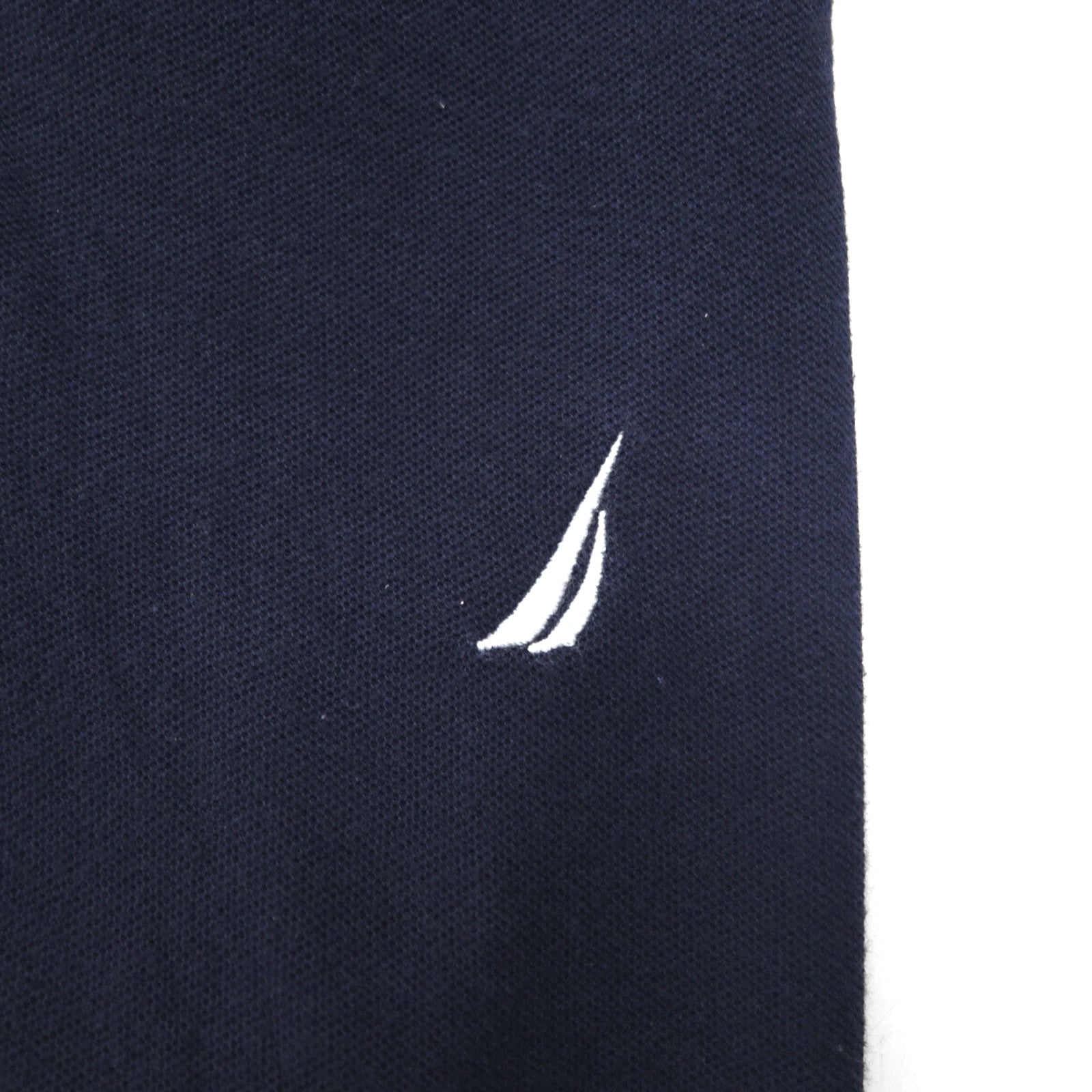 NAUTICA ポロシャツ XL ネイビー コットン 鹿の子 ワンポイントロゴ刺繍