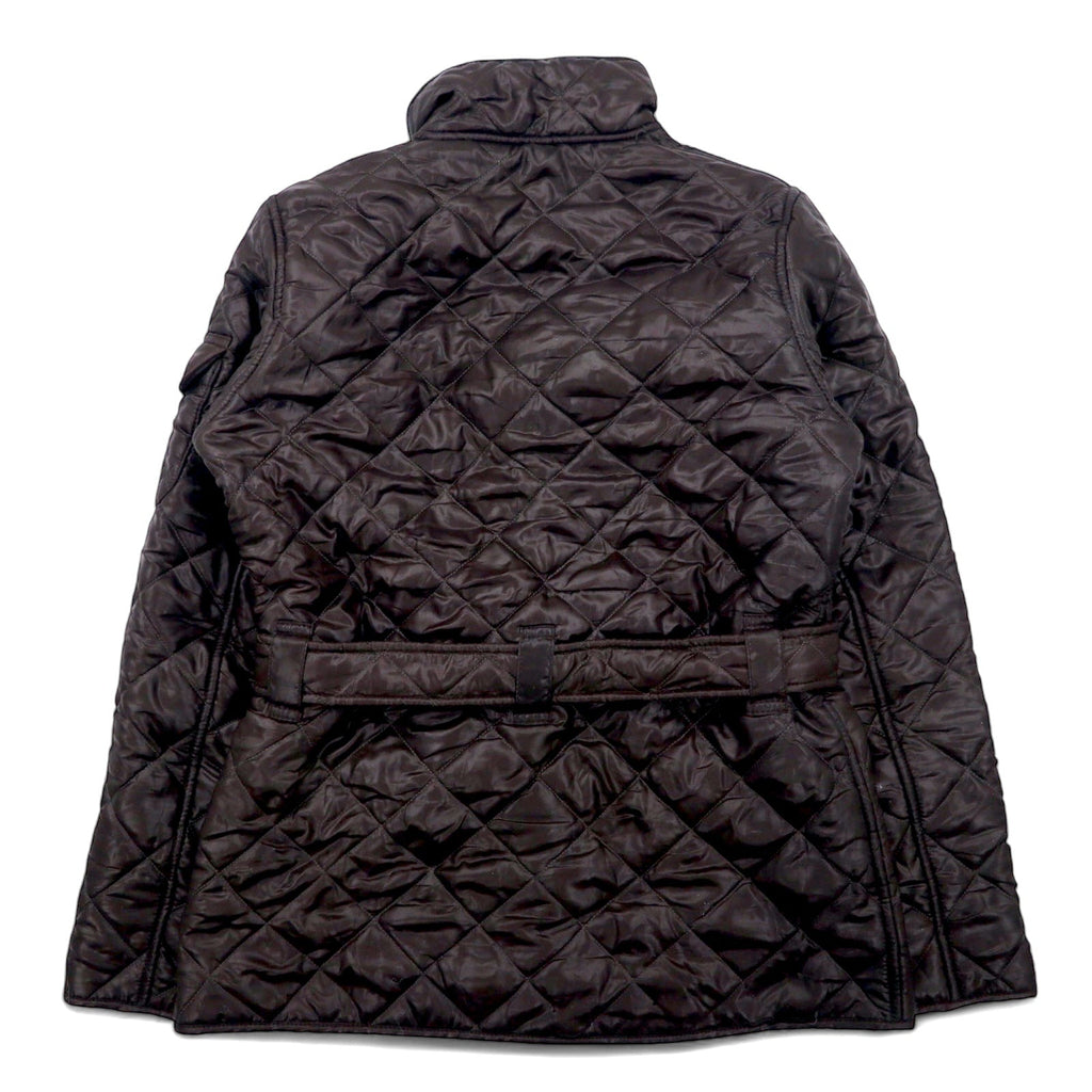 Barbour International Giacca trapuntata da moto L Marrone Poliestere Fodera in pile