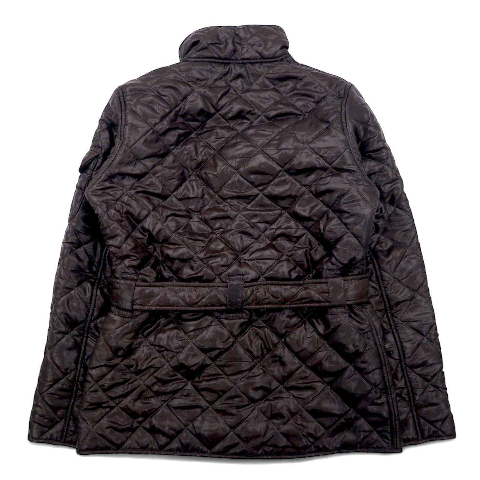 Barbour International Giacca trapuntata da moto L Marrone Poliestere Fodera in pile