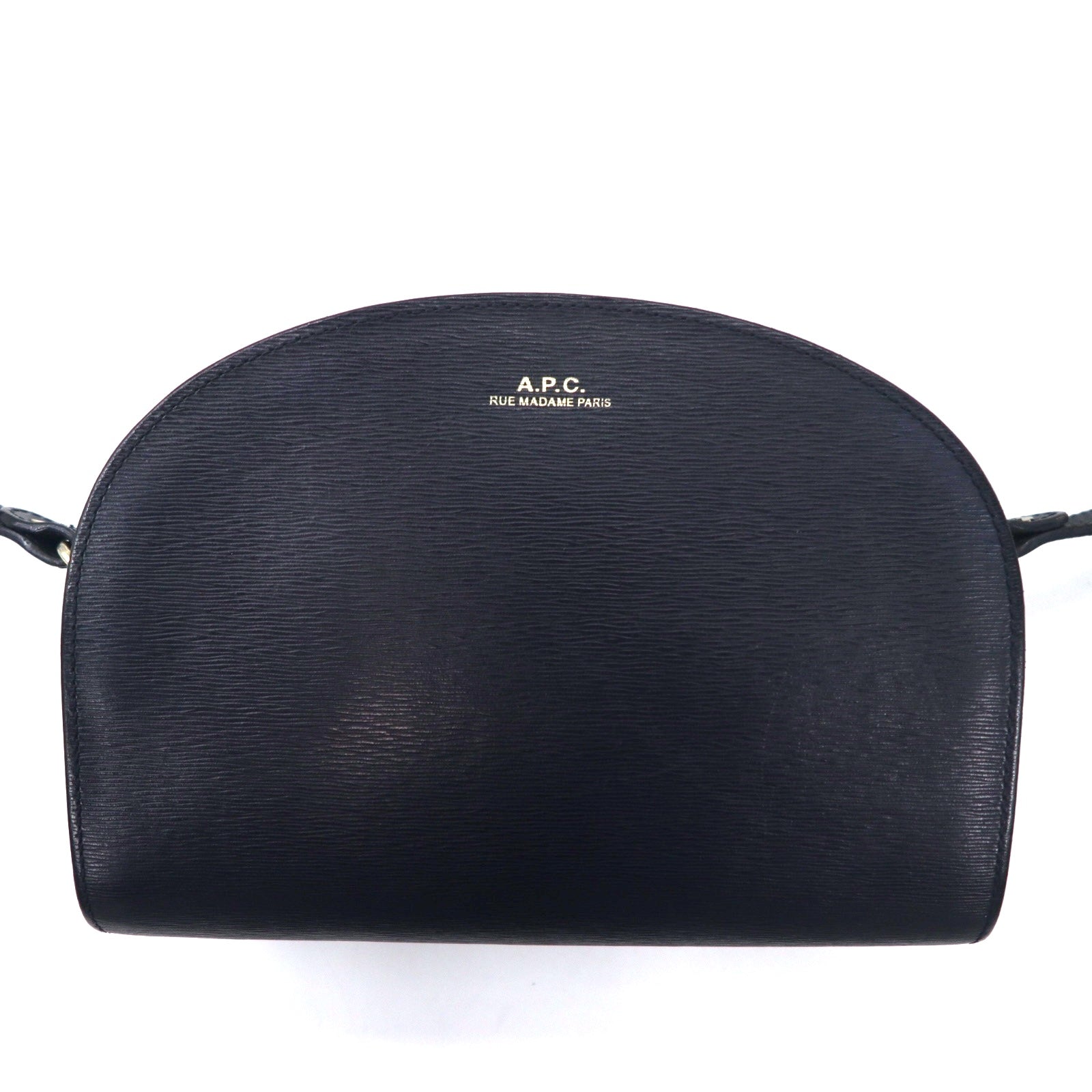 A.P.C. Demi-Lune borsa a tracolla navy Demi Luna in pelle di vacchetta goffrata con motivo coccodrillo, Made in Portugal