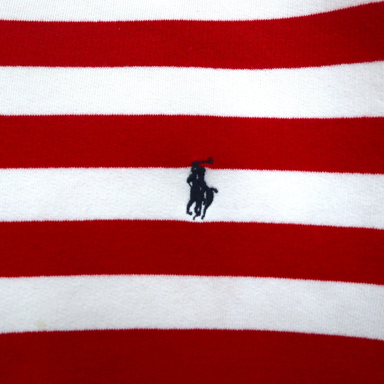 Polo by Ralph Lauren anni '90 Felpa girocollo M rossa a righe interno felpato ricamo piccolo pony