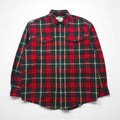 Eddie Bauer 90年代 フランネル ワークシャツ XL レッド チェック LEGENDS チェック ダブルポケット