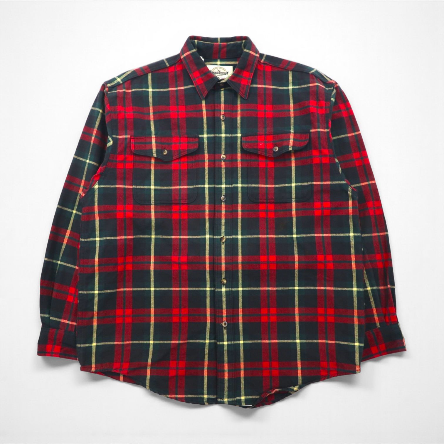 Eddie Bauer 90年代 フランネル ワークシャツ XL レッド チェック LEGENDS チェック ダブルポケット