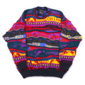 EMAROO AUSTRALIA anni '90 maglione 3D in maglia S multicolore lana fantasia HYSPORT