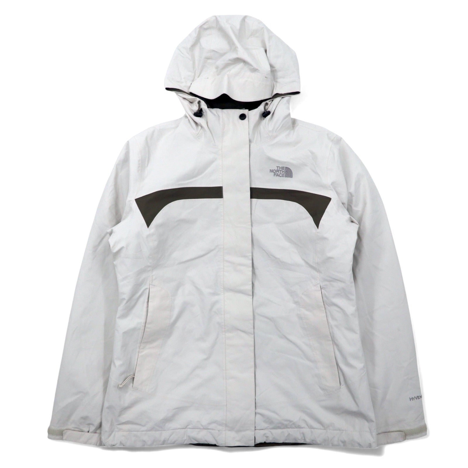 THE NORTH FACE Giacca a vento 3-in-1 M Bianco Kaki Poliestere HYVENT Impermeabile Traspirante Fodera in pile staccabile Taglia USA