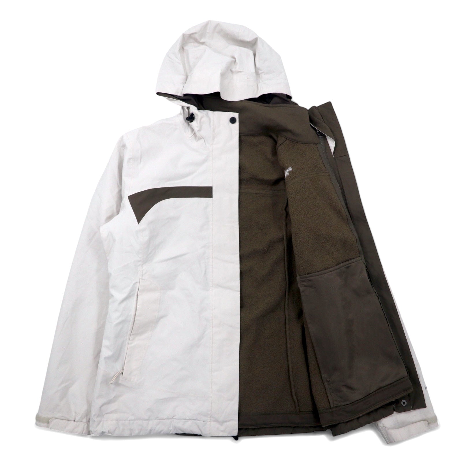 THE NORTH FACE Giacca a vento 3-in-1 M Bianco Kaki Poliestere HYVENT Impermeabile Traspirante Fodera in pile staccabile Taglia USA
