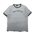 POLO JEANS Co. RALPH LAUREN T-shirt girocollo anni '90 con logo ad arco taglia XL grigio ricamo punto catenella cotone