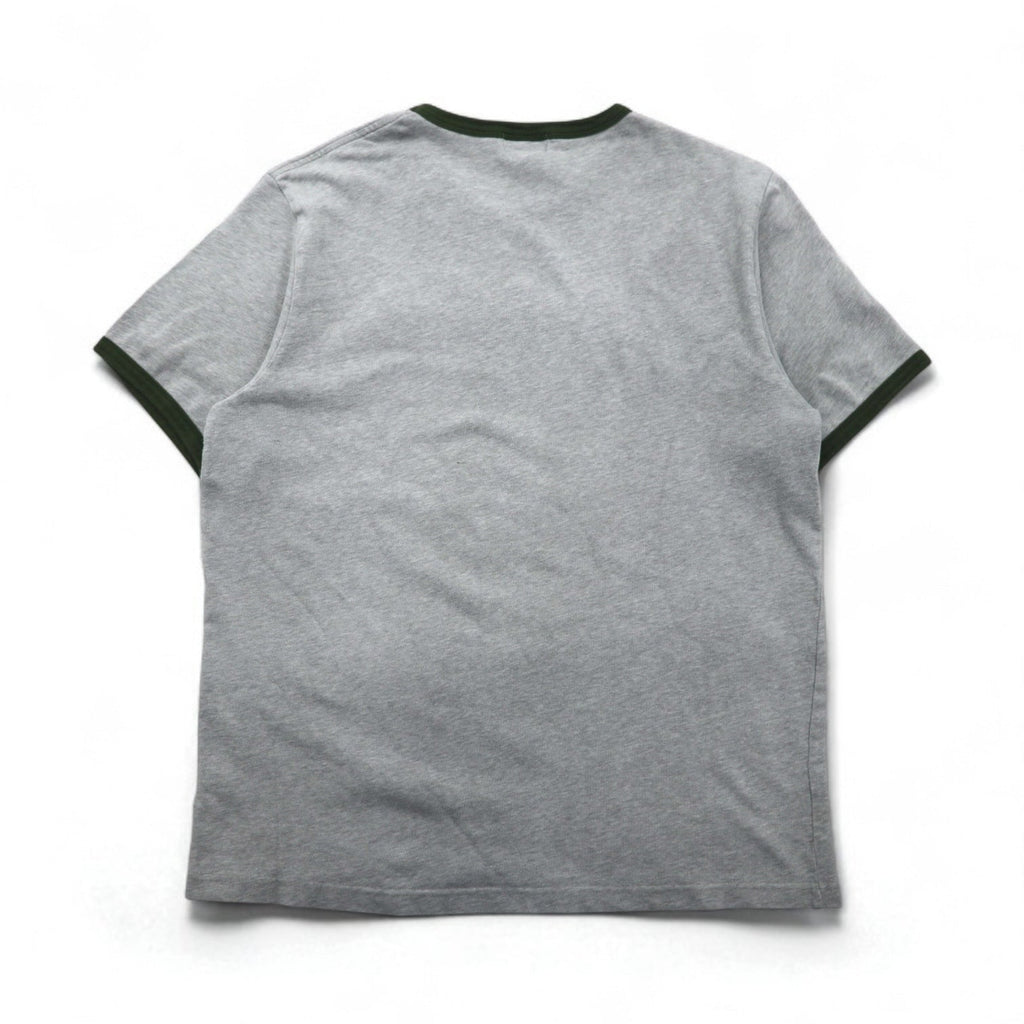 POLO JEANS Co. RALPH LAUREN T-shirt girocollo anni '90 con logo ad arco taglia XL grigio ricamo punto catenella cotone