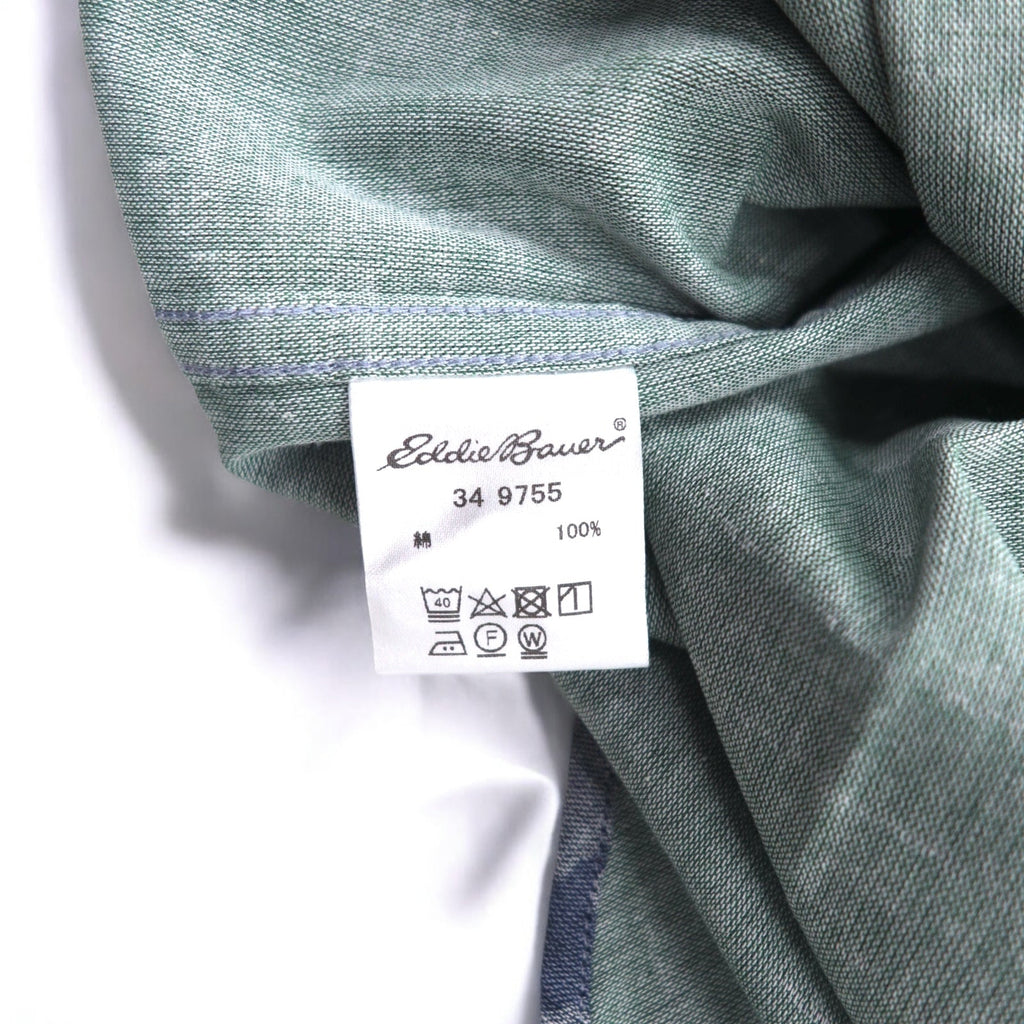 Eddie Bauer Camicia button-down L blu navy cotone fantasia animale Prodotto inutilizzato