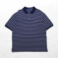 POLO RALPH LAUREN Polo a righe XL navy cotone ricamo piccolo pony