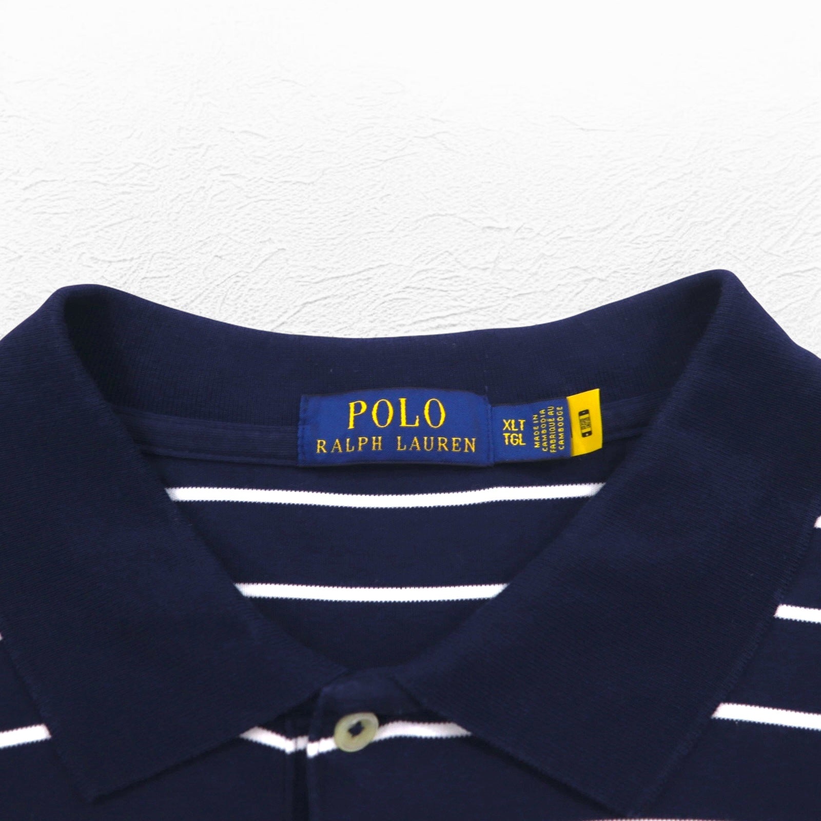 POLO RALPH LAUREN Polo a righe XL navy cotone ricamo piccolo pony