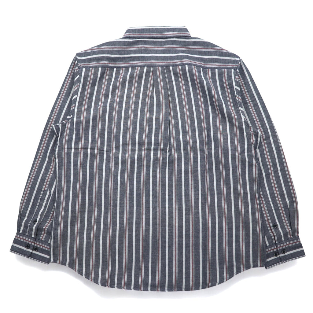 Eddie Bauer ダブルクロス ボタンダウンシャツ L ブルー コットン ストライプ 未使用品