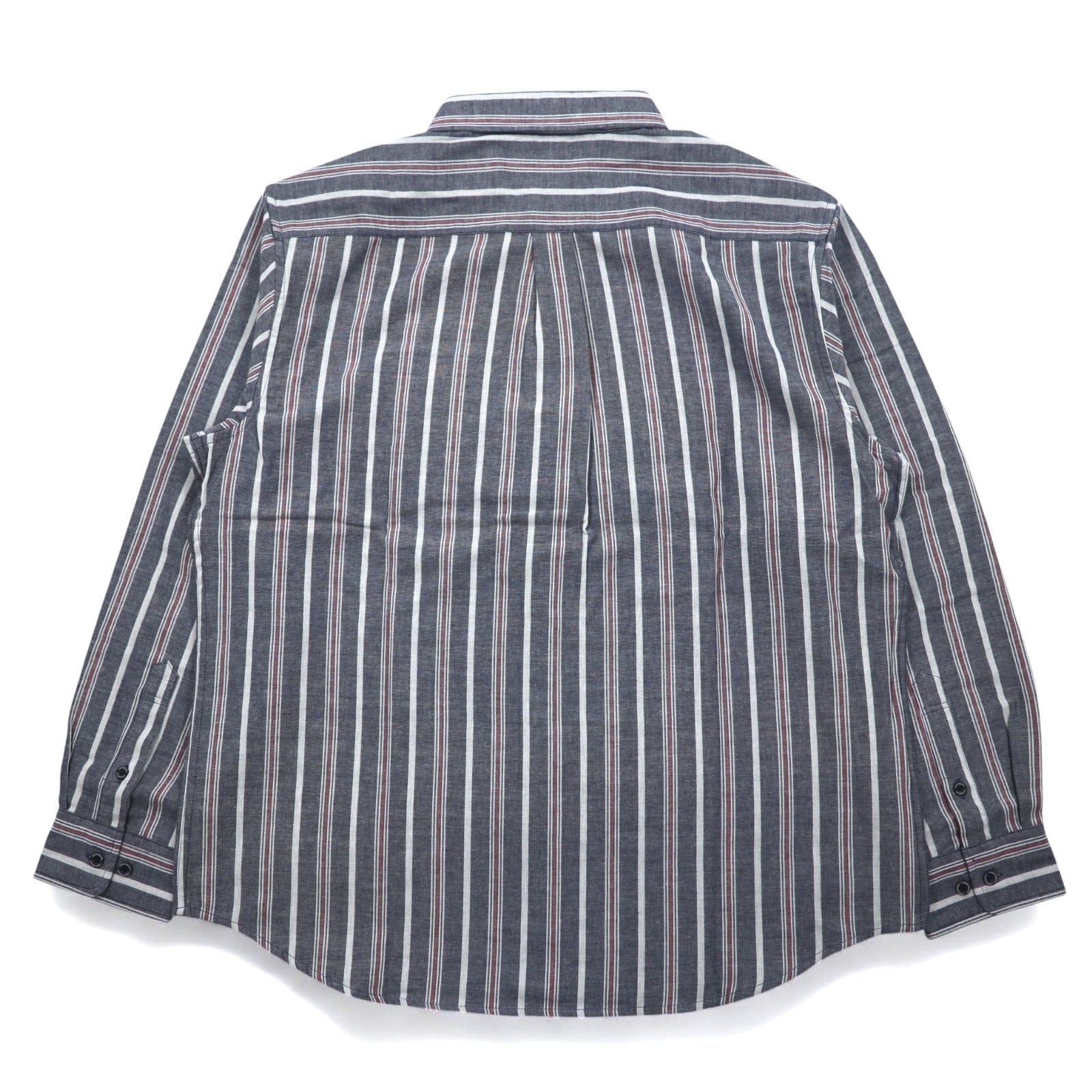 Eddie Bauer ダブルクロス ボタンダウンシャツ L ブルー コットン ストライプ 未使用品