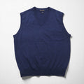 Brooks Brothers メリノウール ニット Vネック ベスト L ネイビー EXTRA FINE ITALIAN MERINO