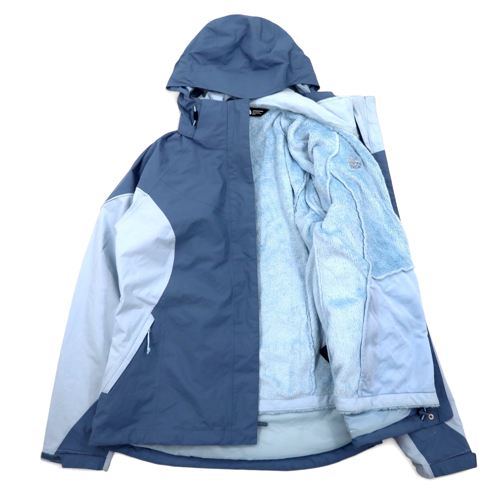 THE NORTH FACE Giacca a vento 3-in-1 M Blu Nylon HYVENT Impermeabile Traspirante Fodera in pile rimovibile Cappuccio rimovibile Standard USA