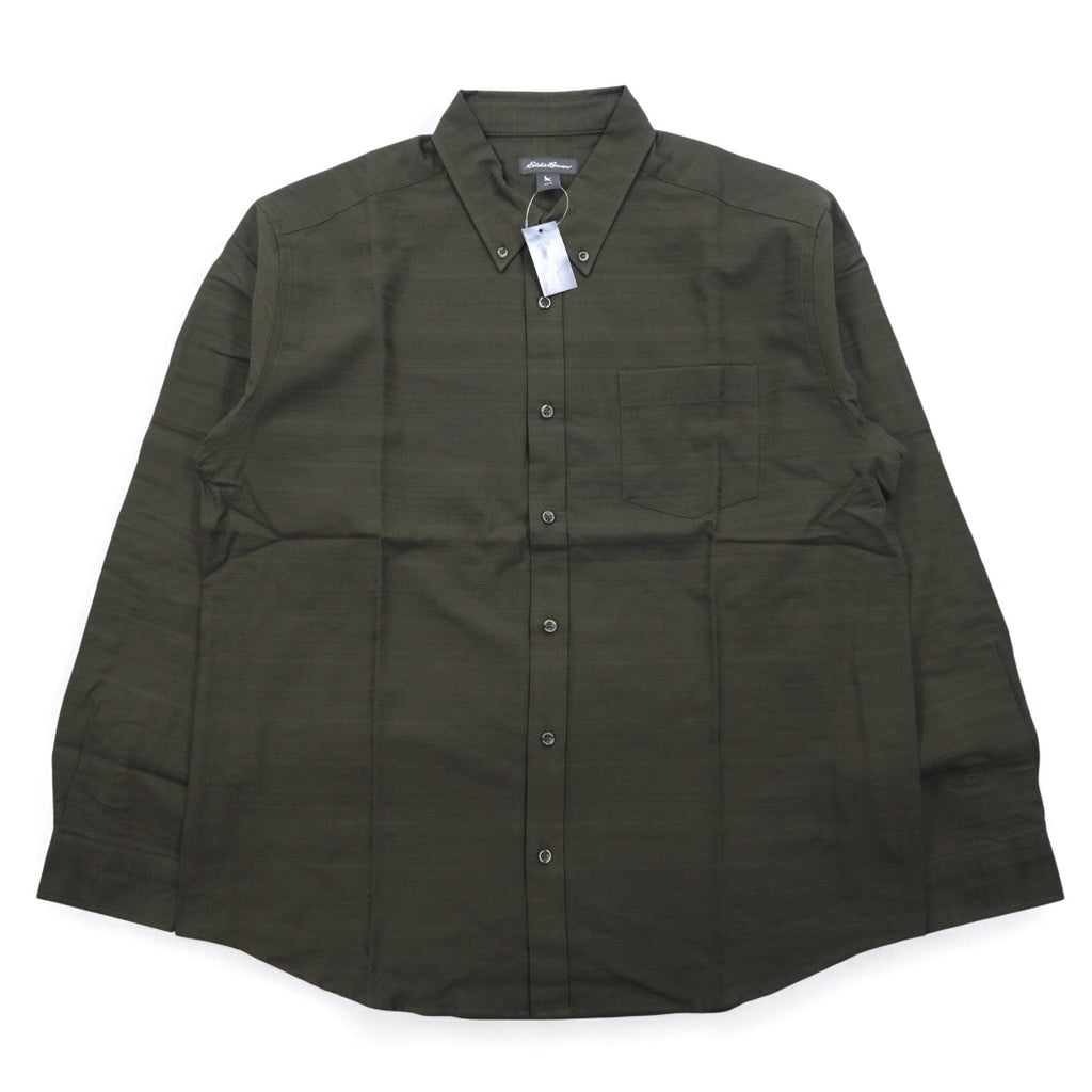 Eddie Bauer Camicia button-down in dobby L Cachi Fantasia Cotone Nuovo con etichette