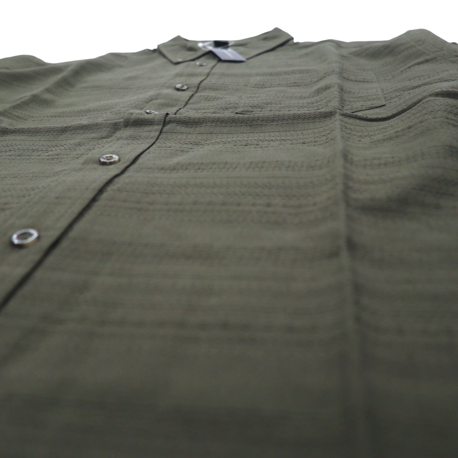 Eddie Bauer Camicia button-down in dobby L Cachi Fantasia Cotone Nuovo con etichette
