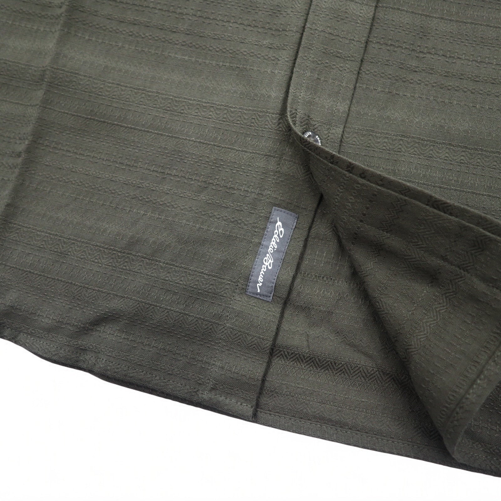 Eddie Bauer Camicia button-down in dobby L Cachi Fantasia Cotone Nuovo con etichette