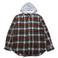 Sunday Works USA, camicia a quadri con cappuccio, taglia XL, rossa e verde, UNION MADE