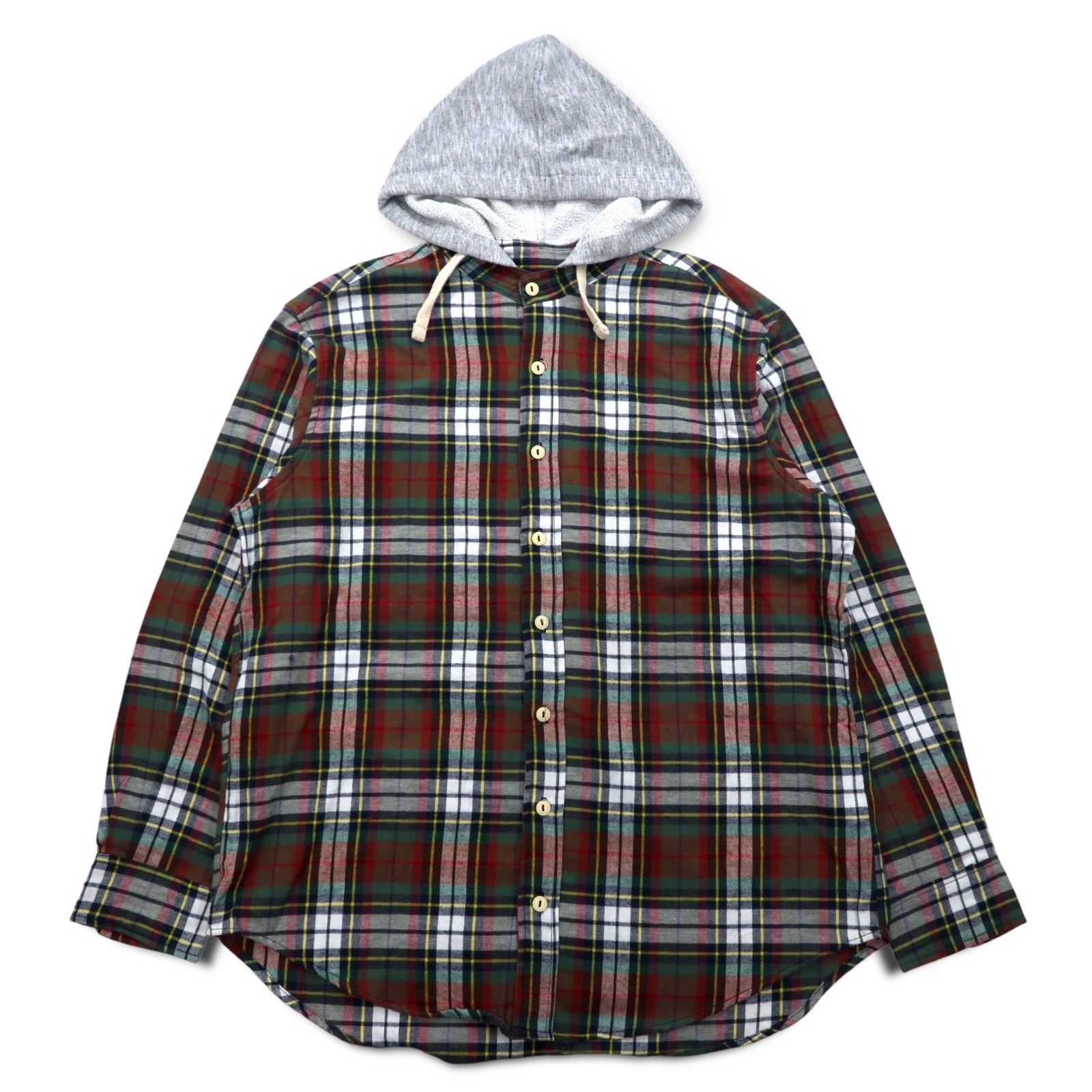 Sunday Works USA, camicia a quadri con cappuccio, taglia XL, rossa e verde, UNION MADE