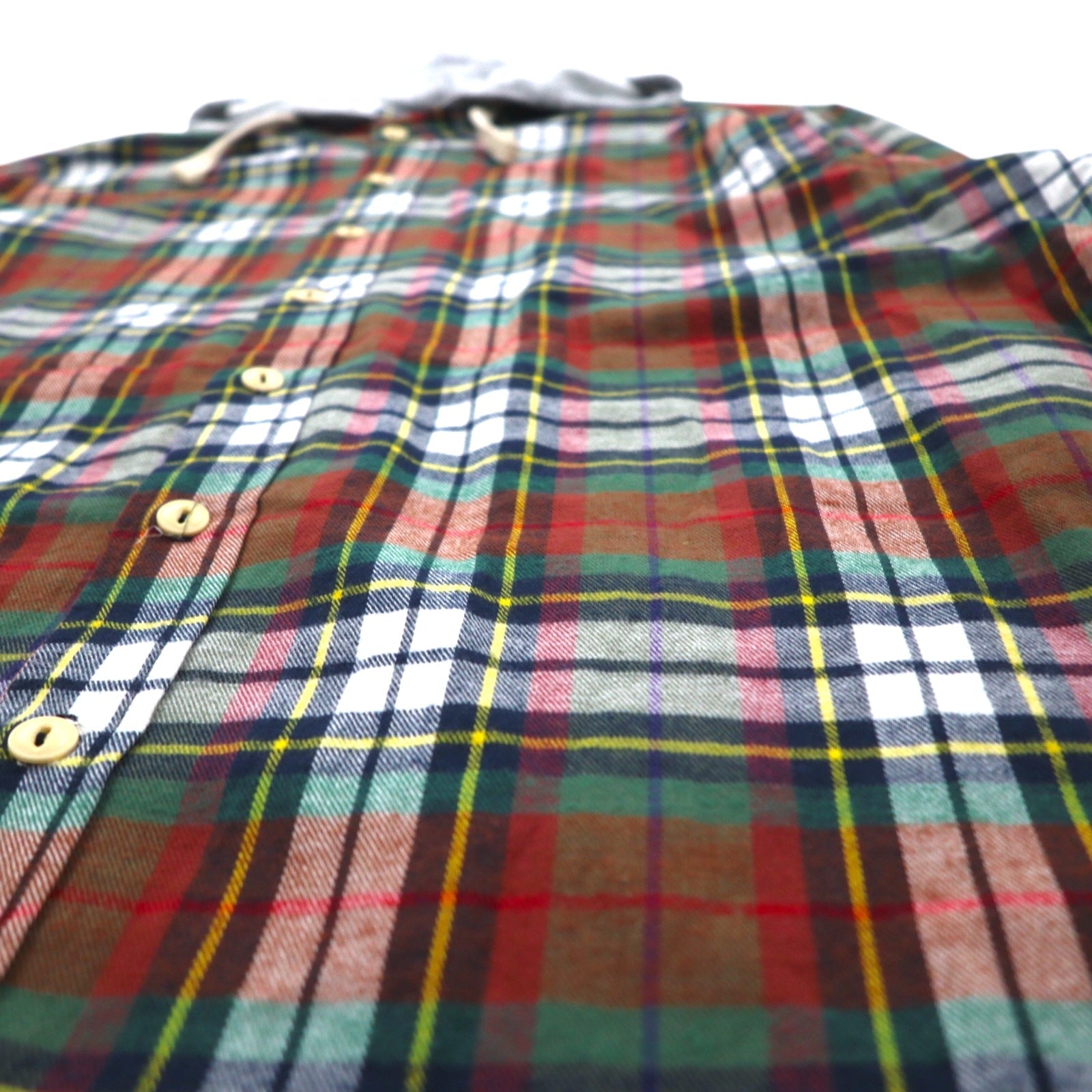 Sunday Works USA, camicia a quadri con cappuccio, taglia XL, rossa e verde, UNION MADE