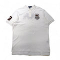 Polo by Ralph Lauren anni '90 Polo XL Bianco Cotone Piquet Polo Player Logo ricamato sulla schiena