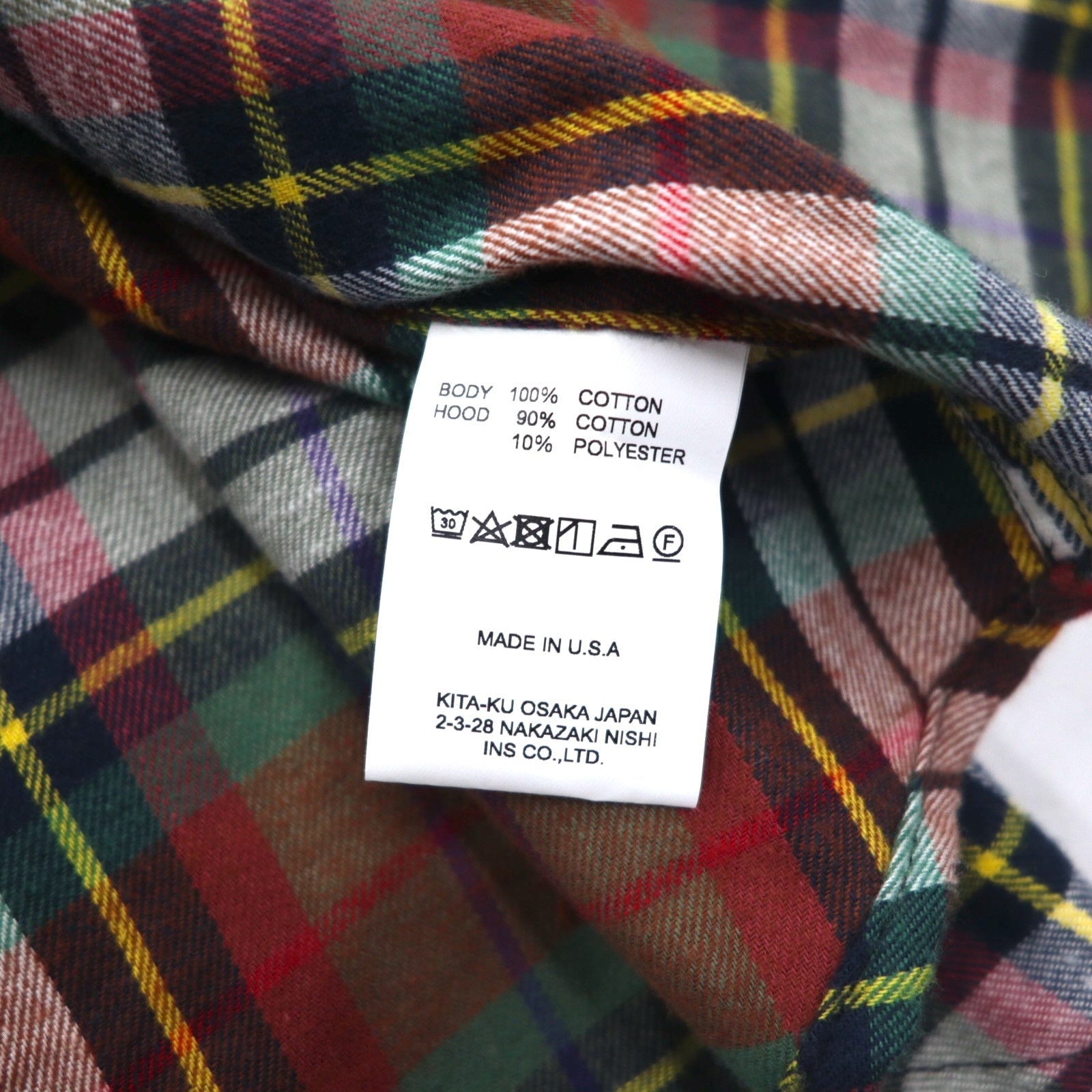 Sunday Works USA, camicia a quadri con cappuccio, taglia XL, rossa e verde, UNION MADE