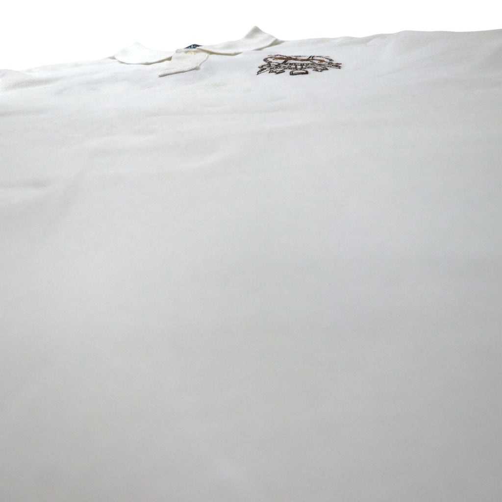 Polo by Ralph Lauren anni '90 Polo XL Bianco Cotone Piquet Polo Player Logo ricamato sulla schiena