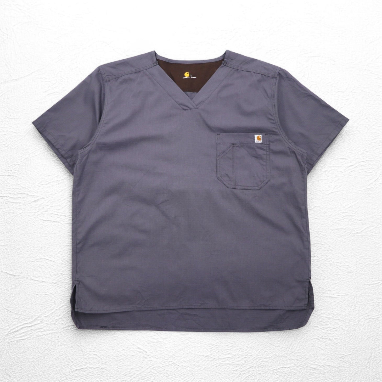 carhartt リップストップ プルオーバー メディカルシャツ ドクターシャツ L グレー 胸ポケット C15108