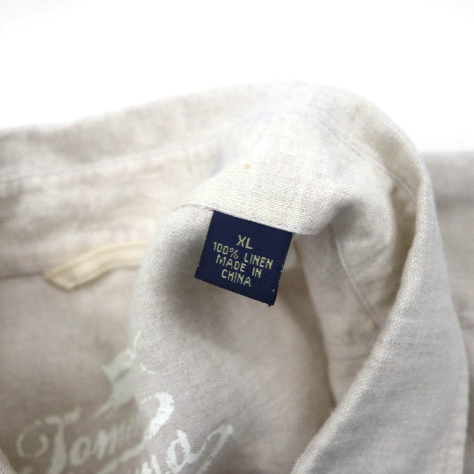 90s Vintage Linen Shirt リネンシャツ XL ベージュ 胸ポケット 麻 Tommy Bahama