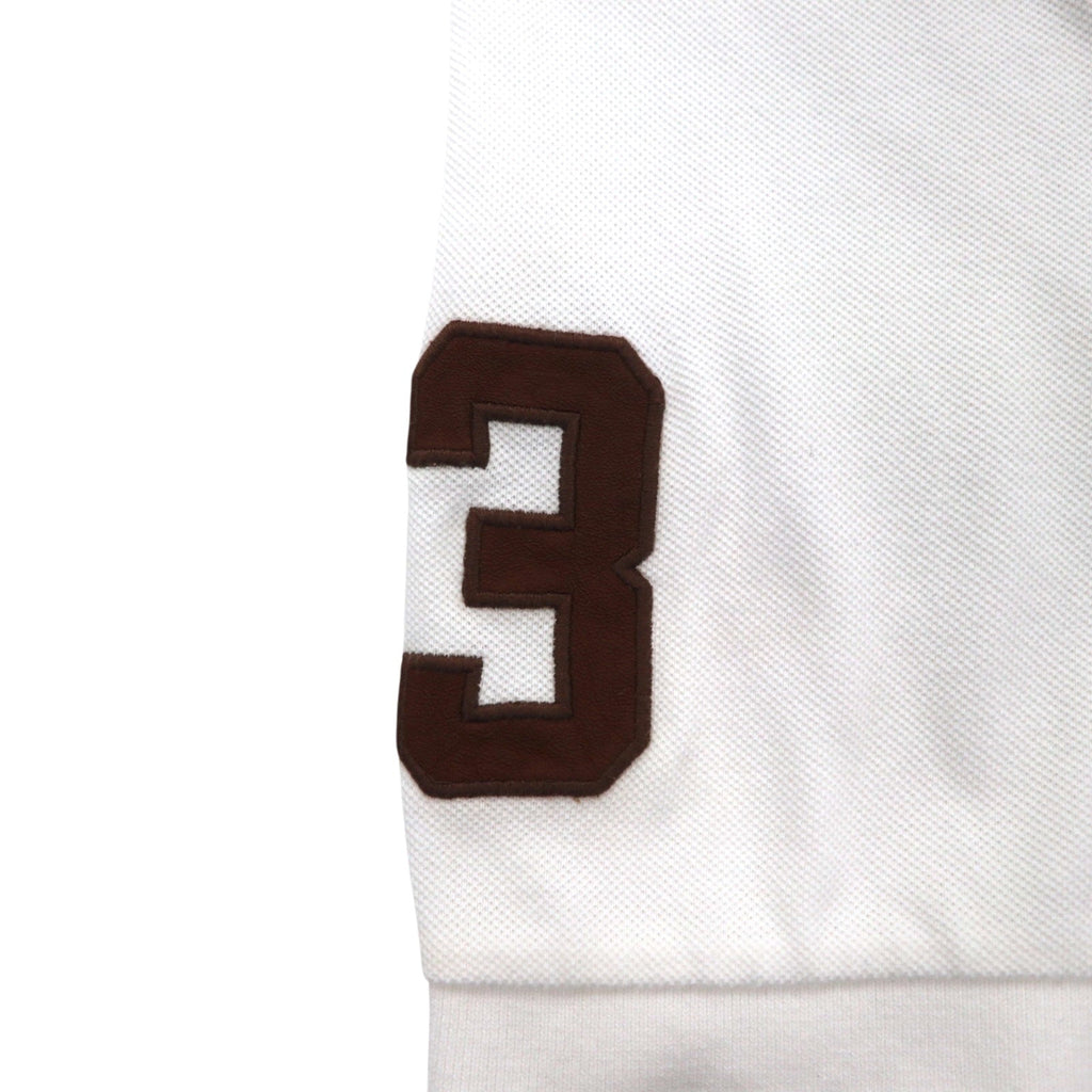 Polo by Ralph Lauren anni '90 Polo XL Bianco Cotone Piquet Polo Player Logo ricamato sulla schiena