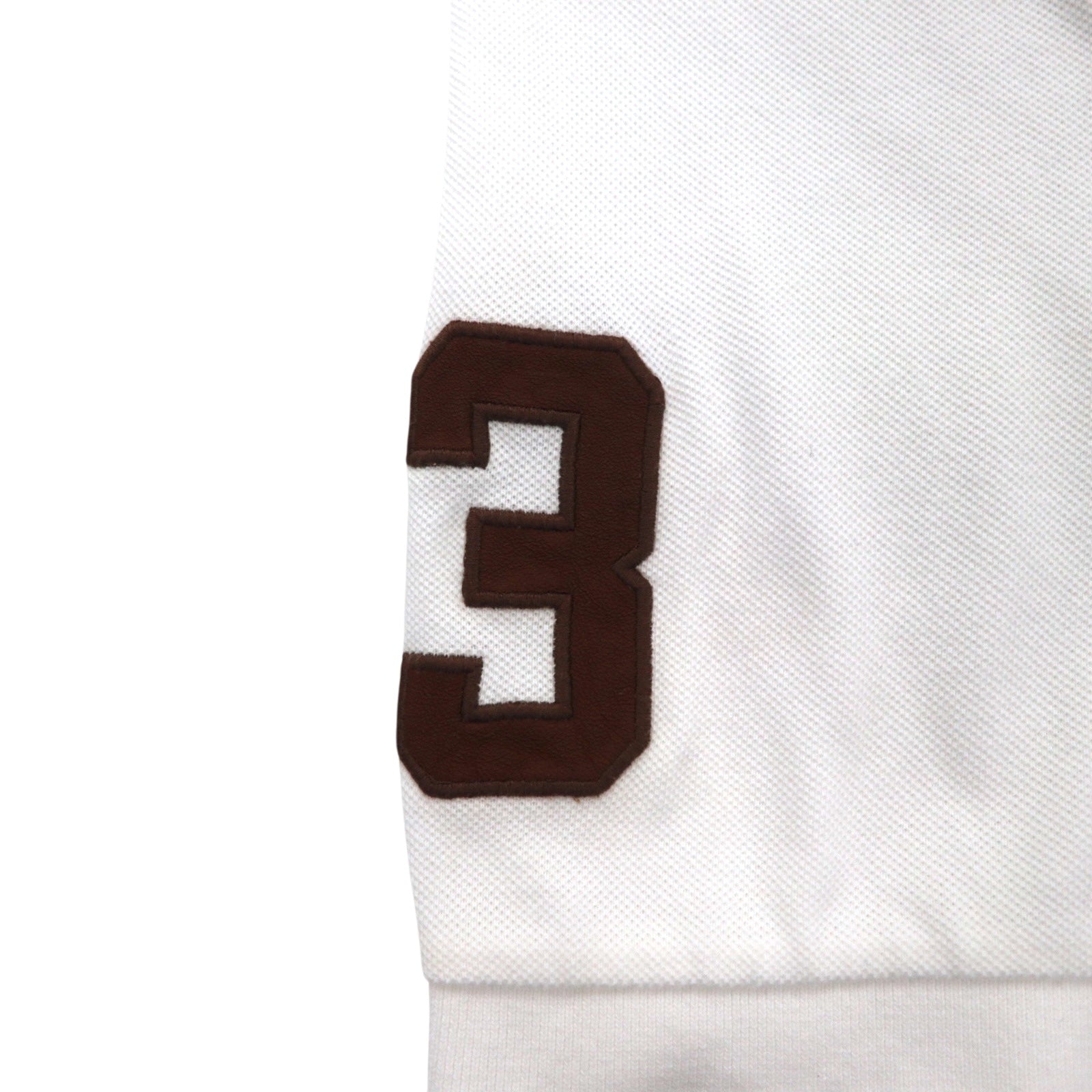 Polo by Ralph Lauren anni '90 Polo XL Bianco Cotone Piquet Polo Player Logo ricamato sulla schiena