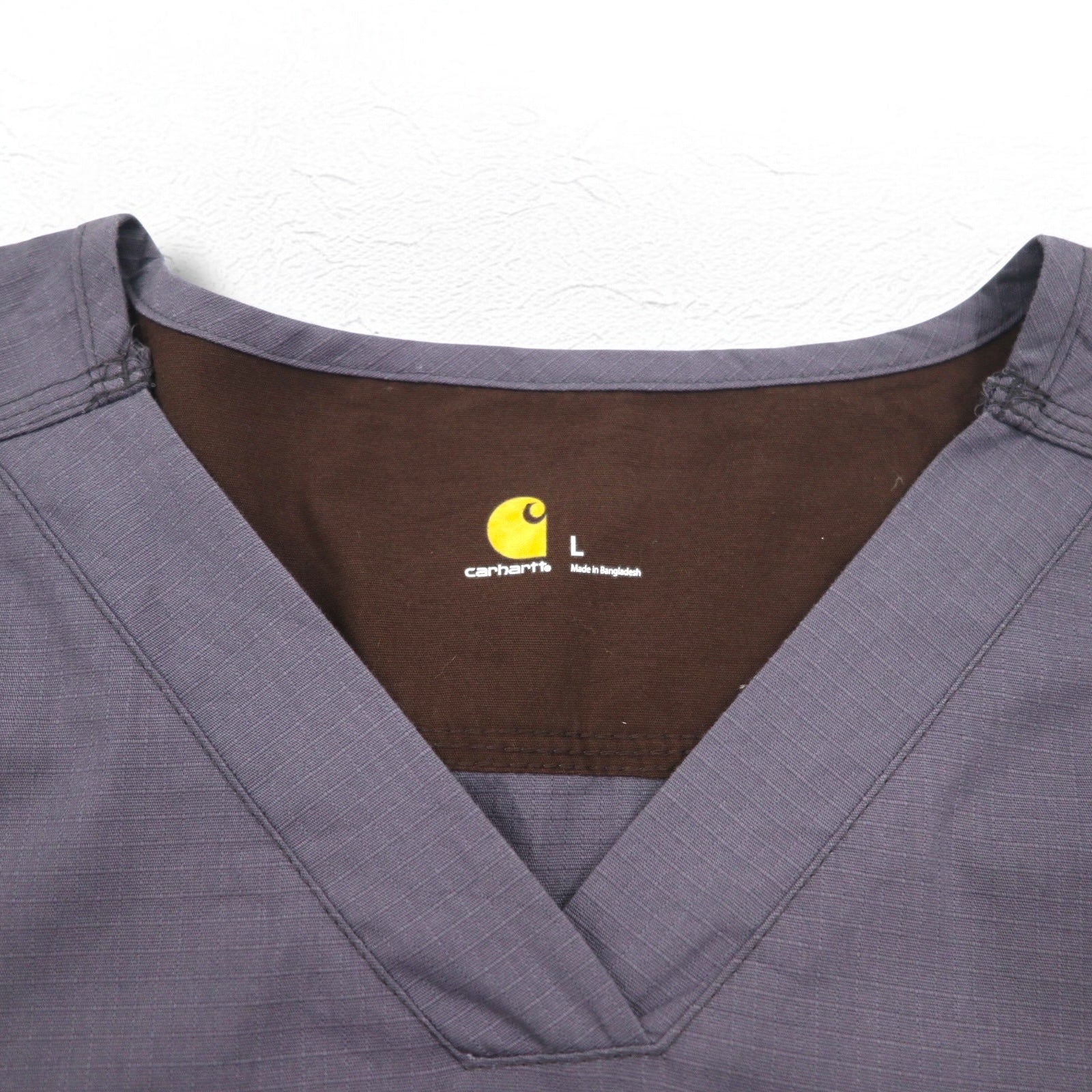 carhartt リップストップ プルオーバー メディカルシャツ ドクターシャツ L グレー 胸ポケット C15108
