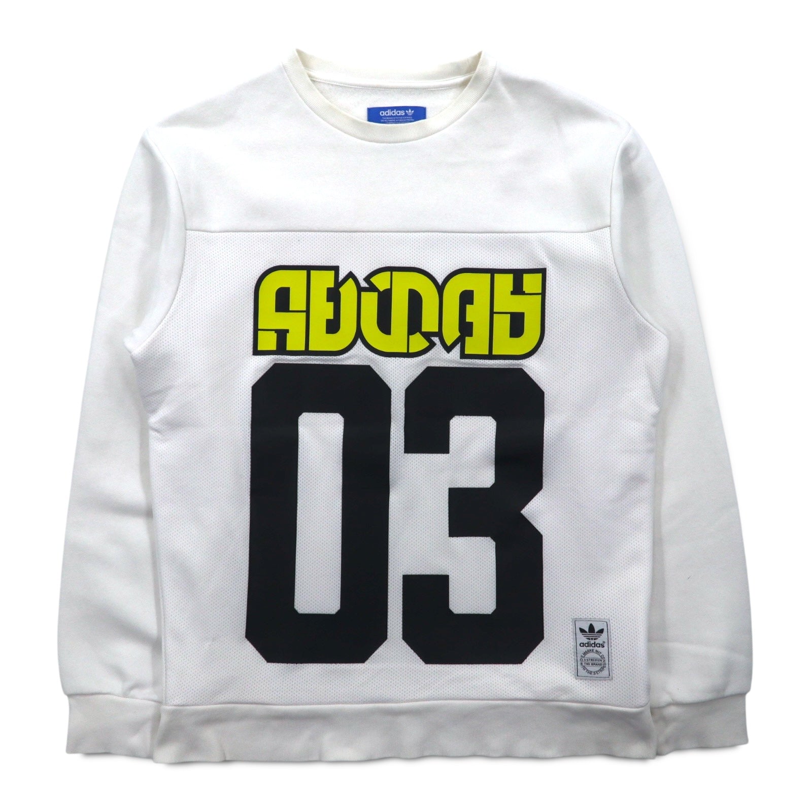 adidas originals Felpa stampata numerata XS bianca con inserti in mesh WINTER CREW SWEATSHIRT BS2626