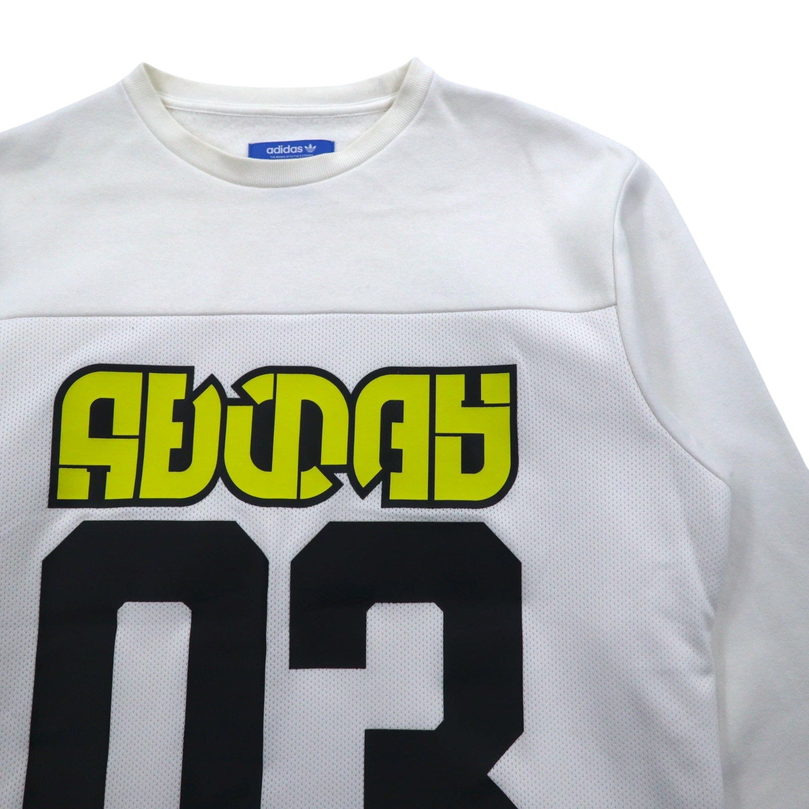 adidas originals Felpa stampata numerata XS bianca con inserti in mesh WINTER CREW SWEATSHIRT BS2626