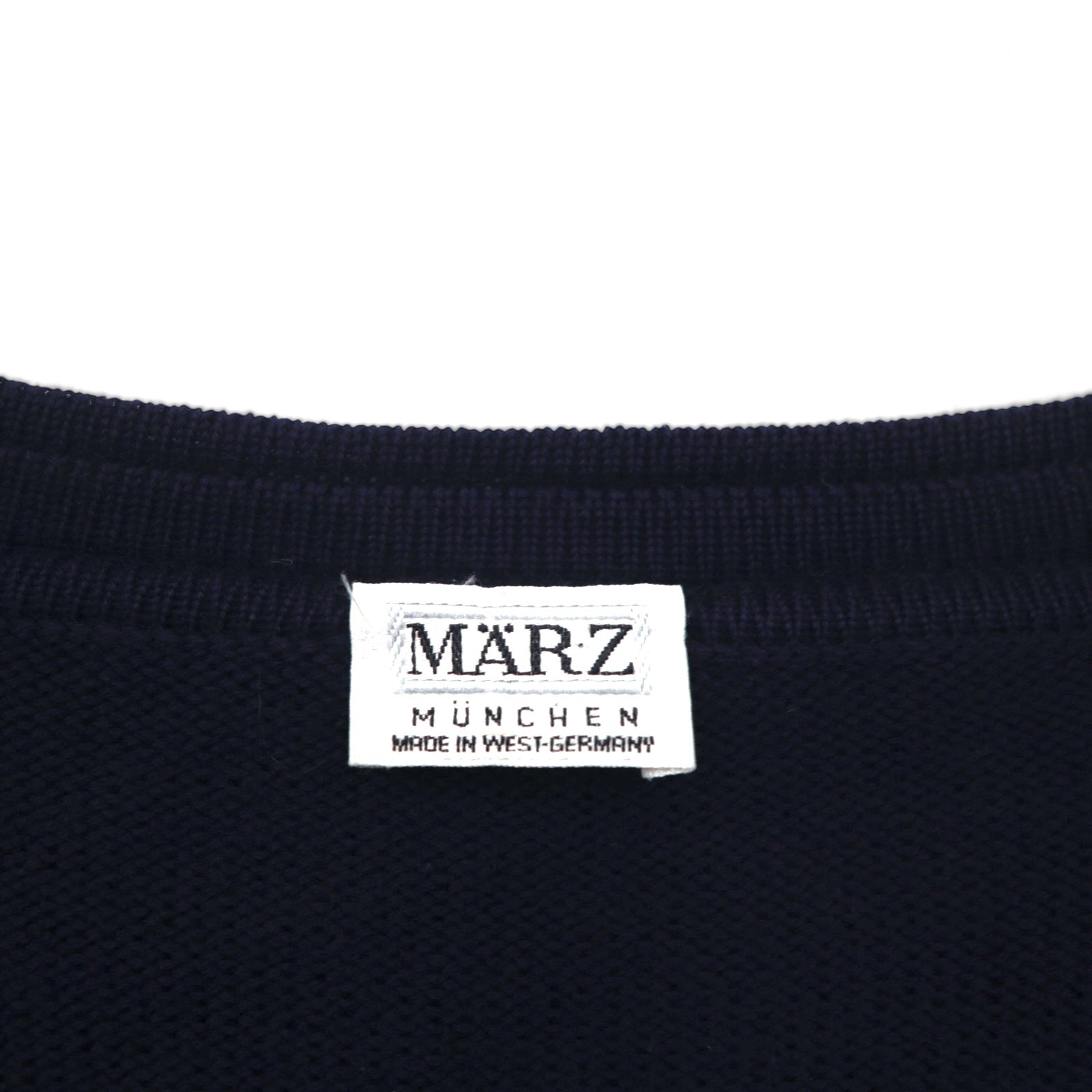 80s W.Germany Vintage Cardigan ニット カーディガン L ネイビー Vネック MARZ MUNCHEN 西ドイツ製 80年代