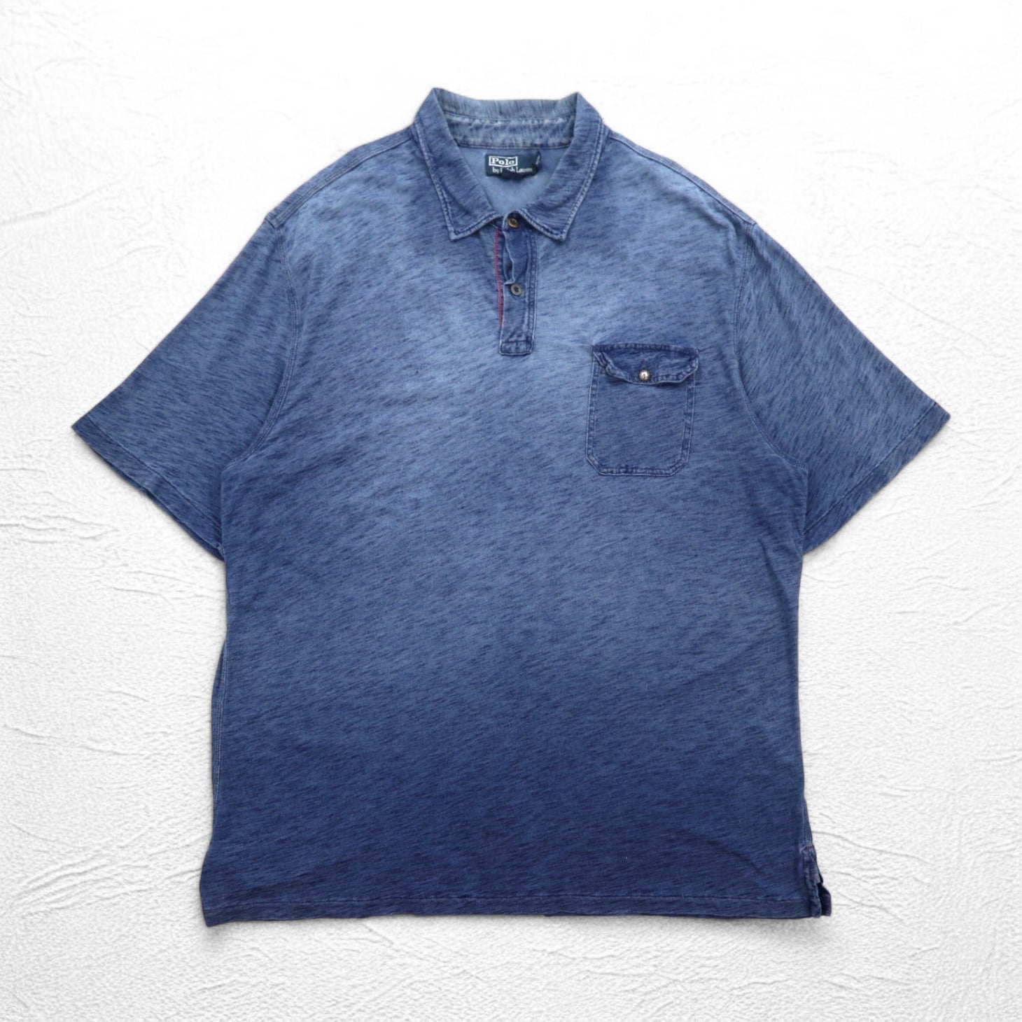 Polo by Ralph Lauren インディゴ ポロシャツ 2XLT ブルー 胸ポケット コンチョボタン