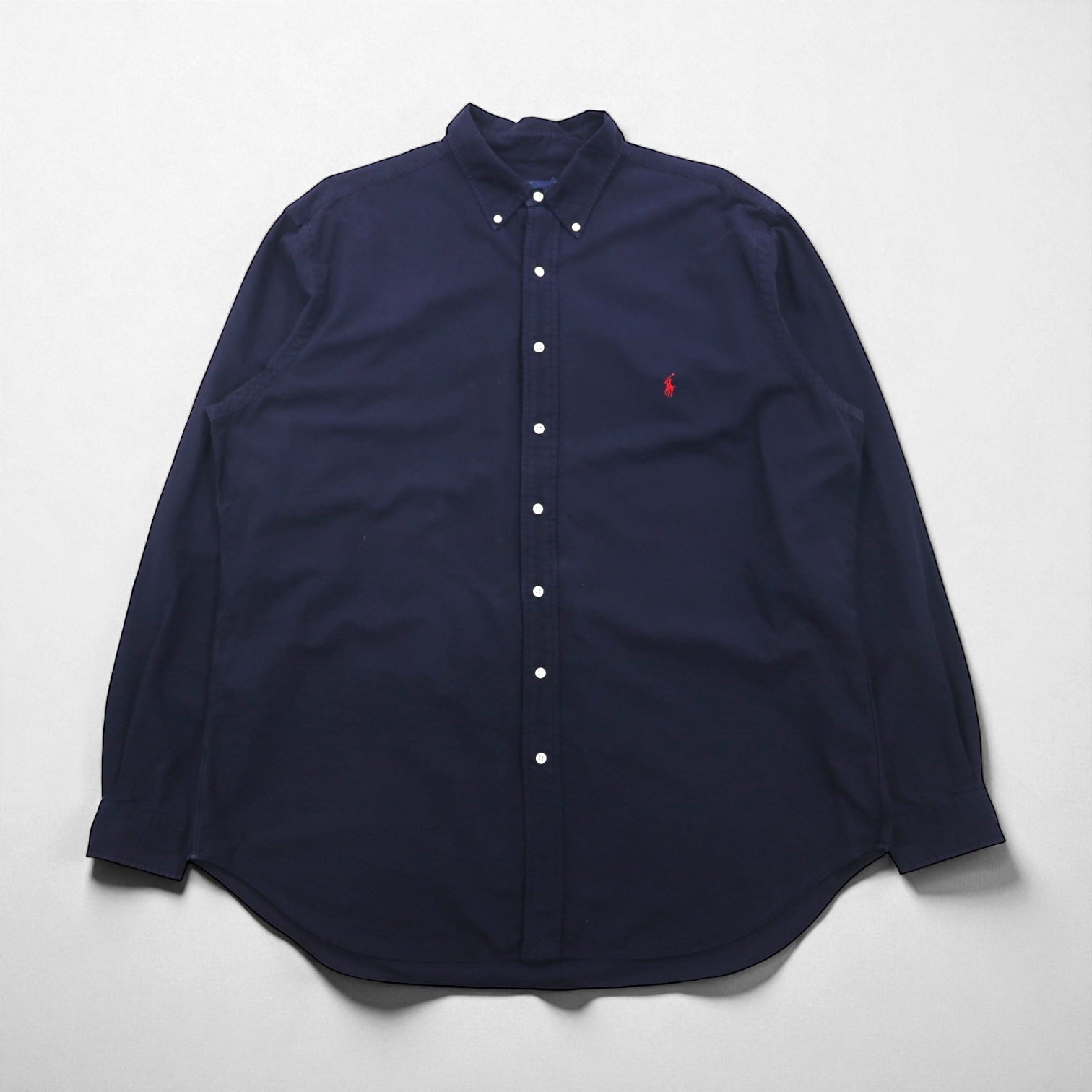 Ralph Lauren ボタンダウン シャツ XL ネイビー コットン スモールポニー刺繡
