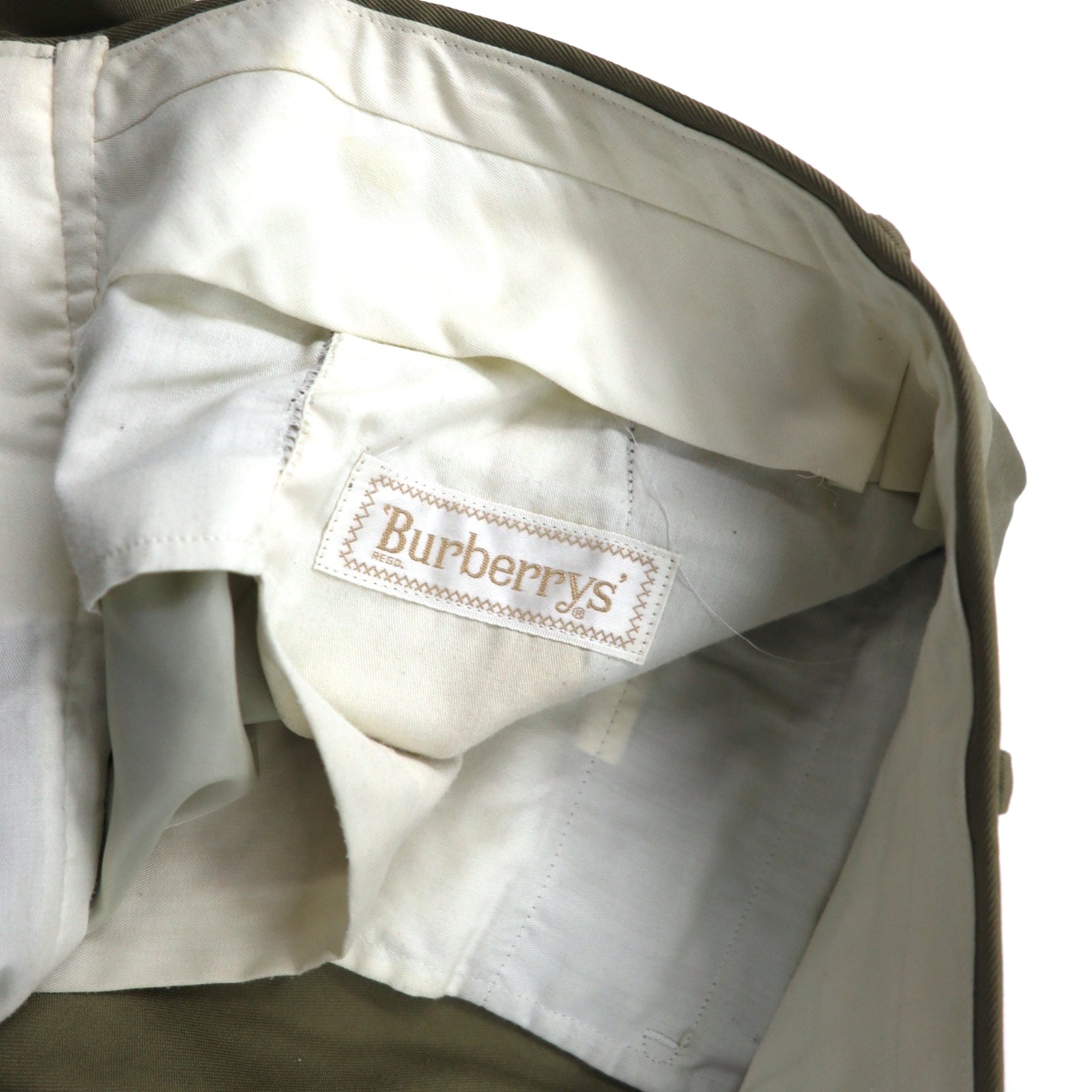 Burberrys - Pantaloni chino in twill di cotone, taglia 85, colore beige, made in Japan