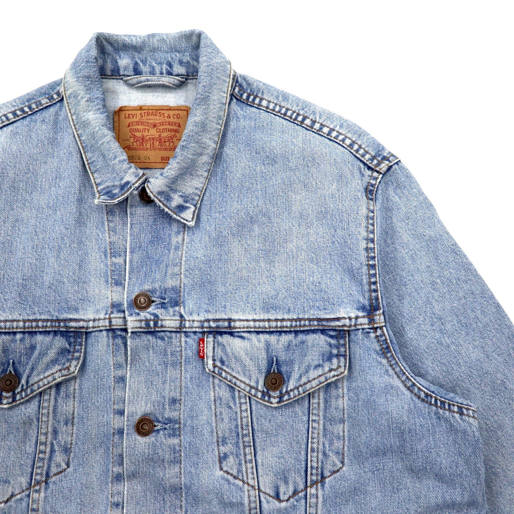 Giacca jeans Levi's anni '90 Euro Levis, taglia XL, blu, effetto ghiaccio, 70503-04, Made in Tunisia