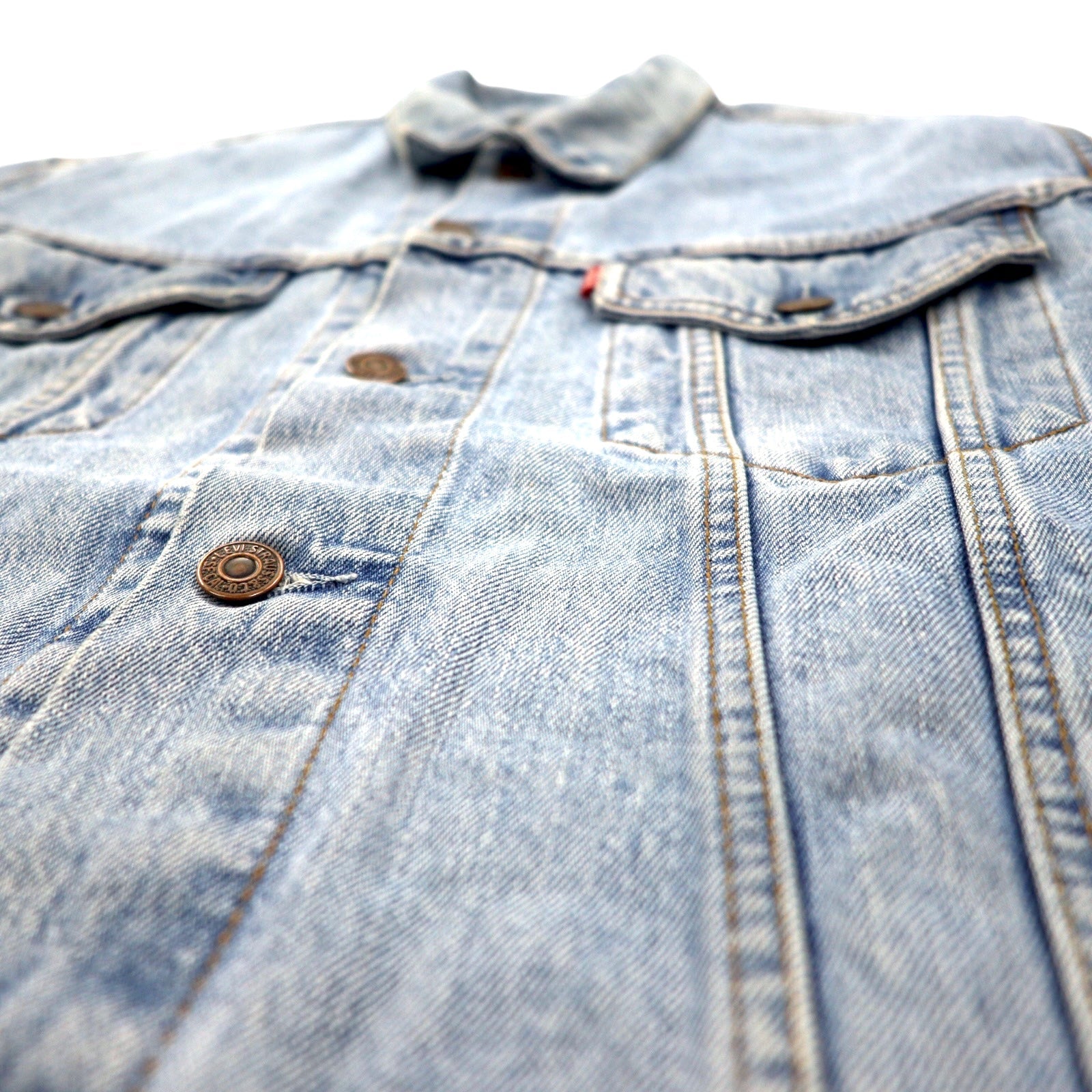 Giacca jeans Levi's anni '90 Euro Levis, taglia XL, blu, effetto ghiaccio, 70503-04, Made in Tunisia