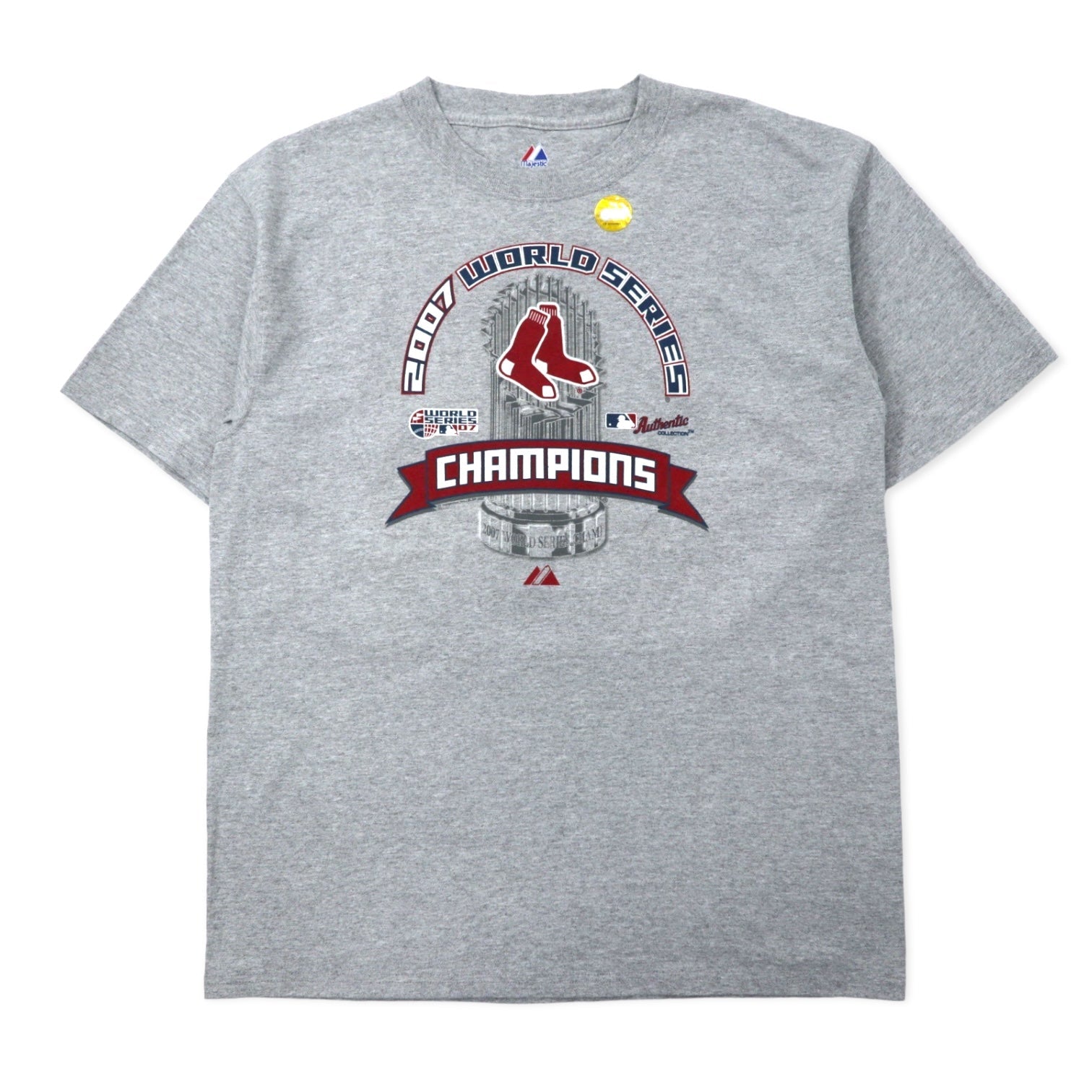majestic T-shirt con stampa L grigio cotone MLB 2007 WORLD SERIES mai usato