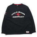 POLO JEANS COMPANY Anni '90 Felpa L Nera Cotone Bandiera Americana Logo Ricamato