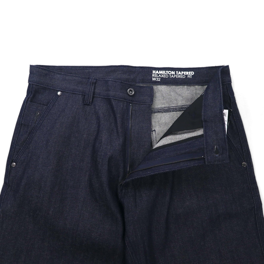 SEAN JOHN Jeans in denim rigido a gamba affusolata vestibilità rilassata L Dark Indigo HAMILTON TAPERED Nuovo con etichette