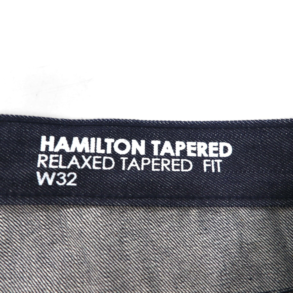 SEAN JOHN Jeans in denim rigido a gamba affusolata vestibilità rilassata L Dark Indigo HAMILTON TAPERED Nuovo con etichette