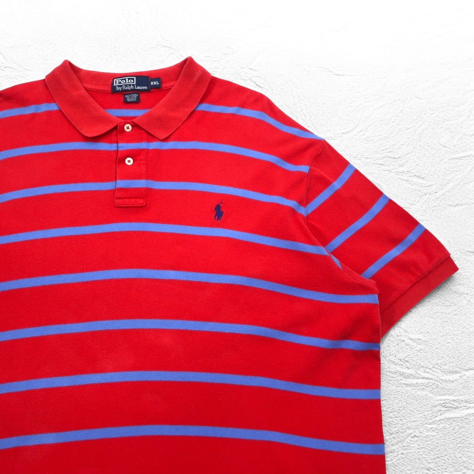 Polo by Ralph Lauren Polo a righe XXL Rosa Cotone Ricamo piccolo pony Made in Sri Lanka
