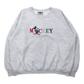 Felpa Lee USA anni '90, ricamo personaggio, XL, grigio, cotone, Disney Topolino